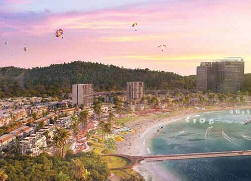 Cảnh quan bãi biển Vịnh trung tâm Cát Bà do Sun Group là CDT Cảnh quan bãi biển Vịnh trung tâm Cát Bà do Sun Group là CDT