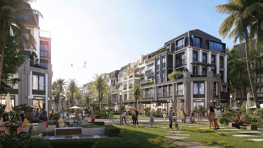 Những dãy phố thương mại sôi động với quán cà phê, nhà hàng và cửa hàng cao cấp nằm giữa hàng cây rợp bóng mát